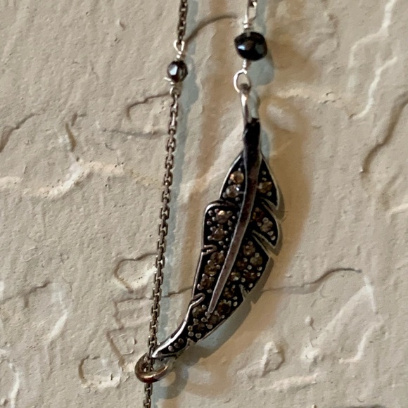 Lariat Diamond Leaf Necklace - Picture 6 of 10